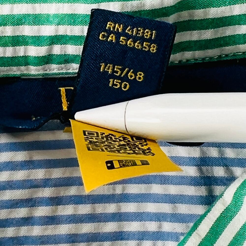 Polo Ralph Lauren Seersucker Shirt Dress Girls 12 Multicolor Stripes Textured - Picture 4 of 11